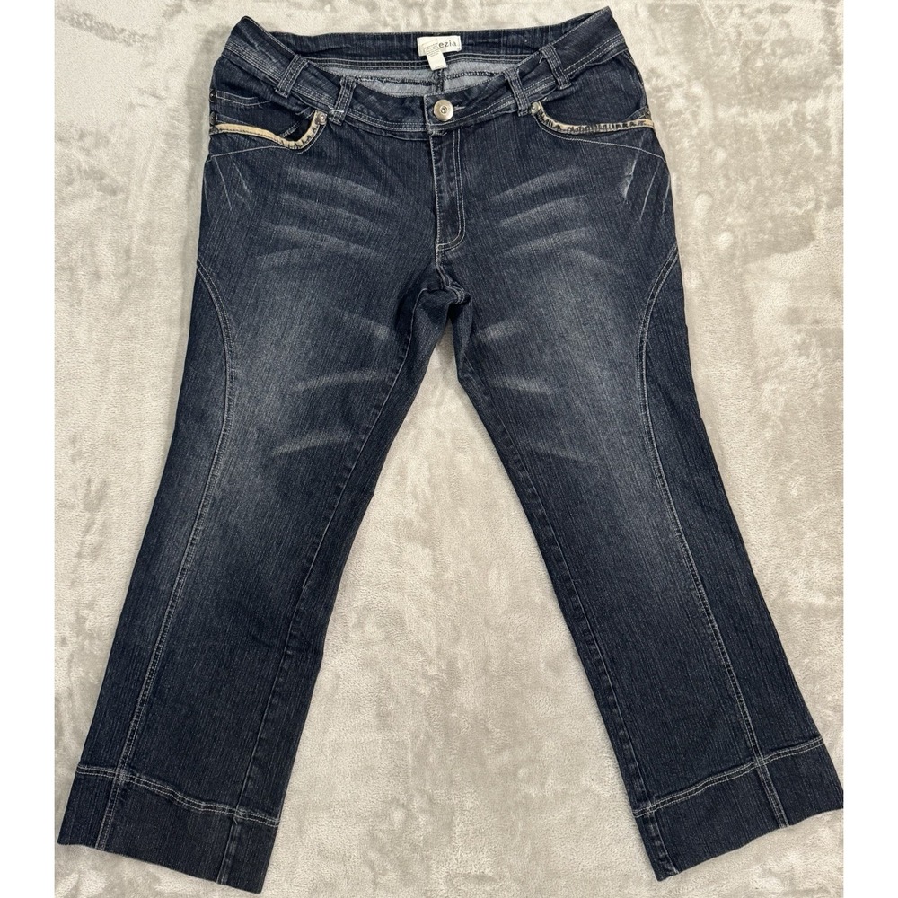 Venezia Jeans Womens 18 Plus Lane Bryant Blue Stretch Relaxed Straight Dark Wash